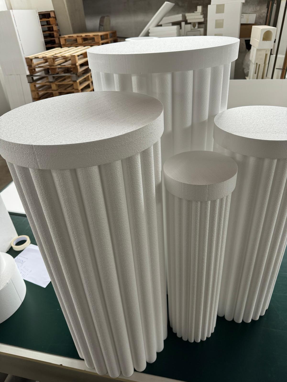 Kit da 4 Cilindri impilabili Plissettati Tappo Liscio - immagine 3